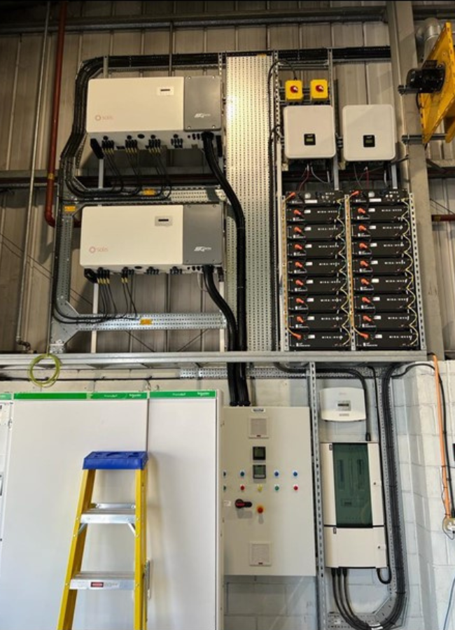Picture shows an electrical panel in a building
