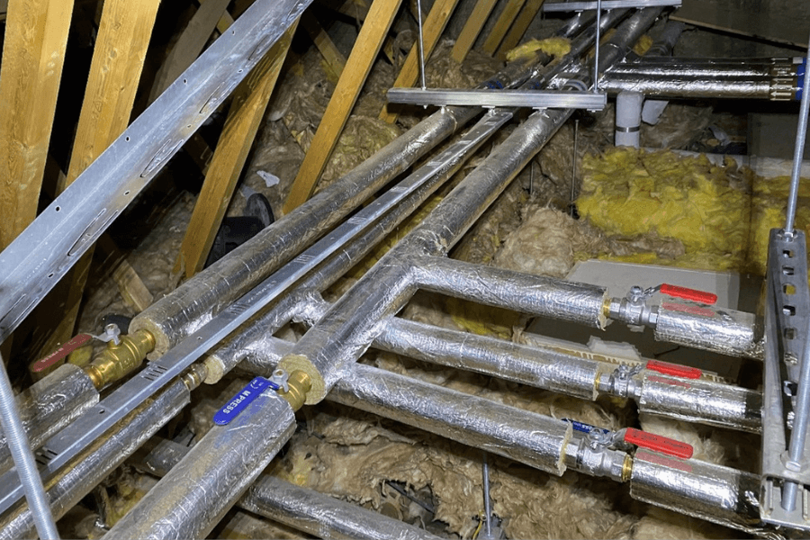 Domestic Pipework in an attic