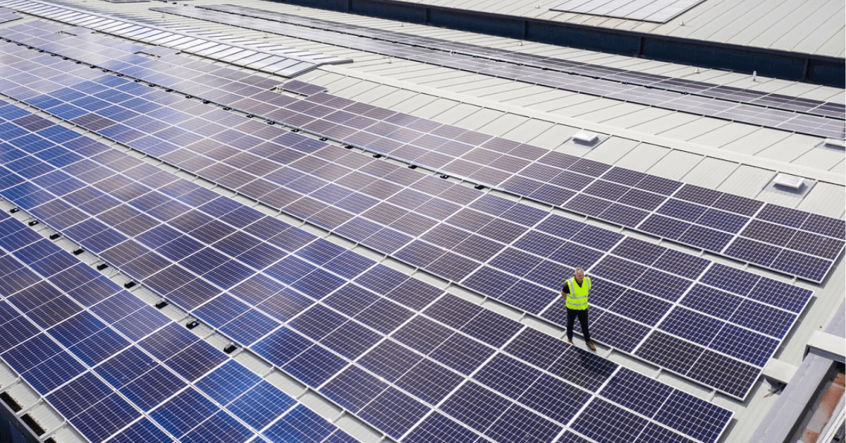 Image shows a solar PV system installed by ASH Integrated Services