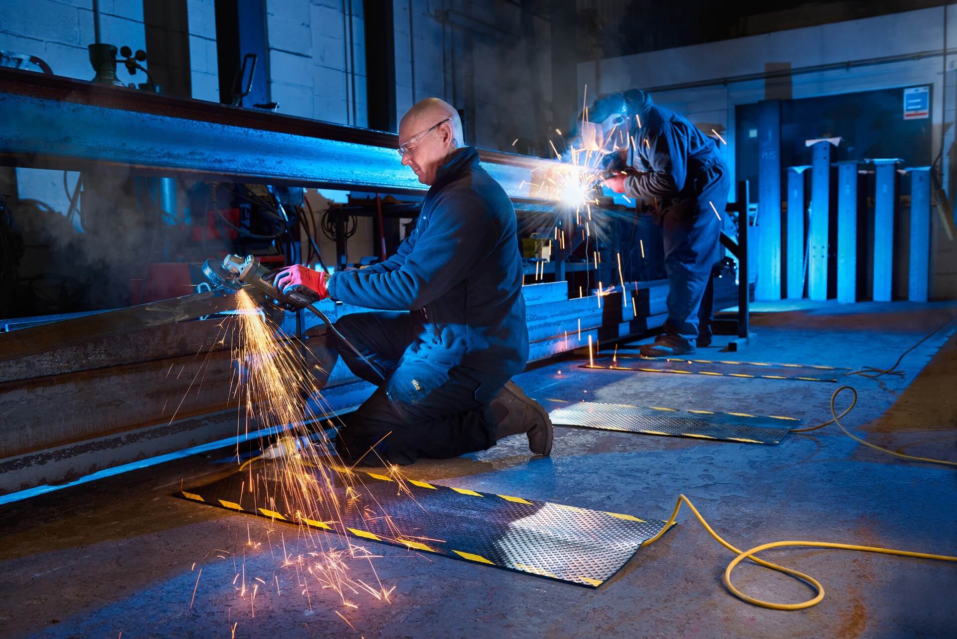 a person welding