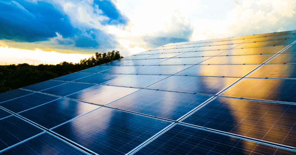 Close-up of solar panels