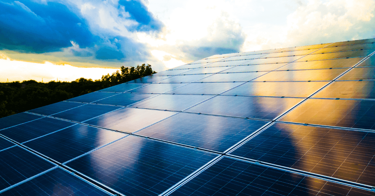 Close-up of solar panels