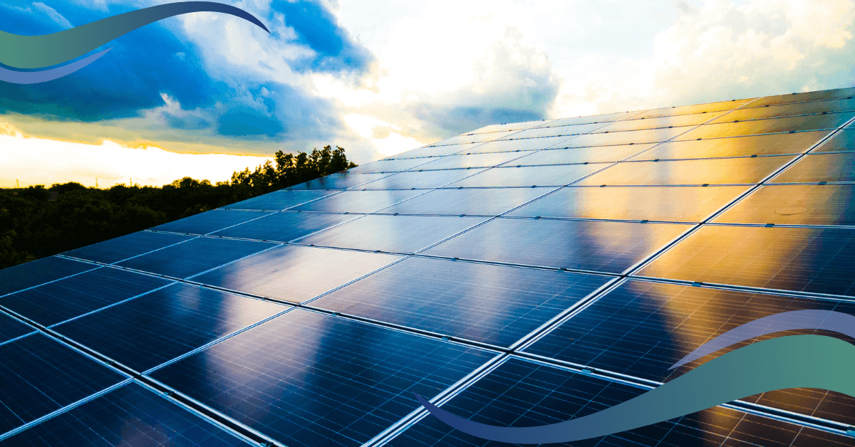 Close-up of solar panels